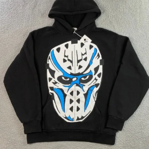 Warren Lotas Giant‎ Hockey Mask Hoodie size L Graphic Print Skeleton NEW NWT - Picture 1 of 13